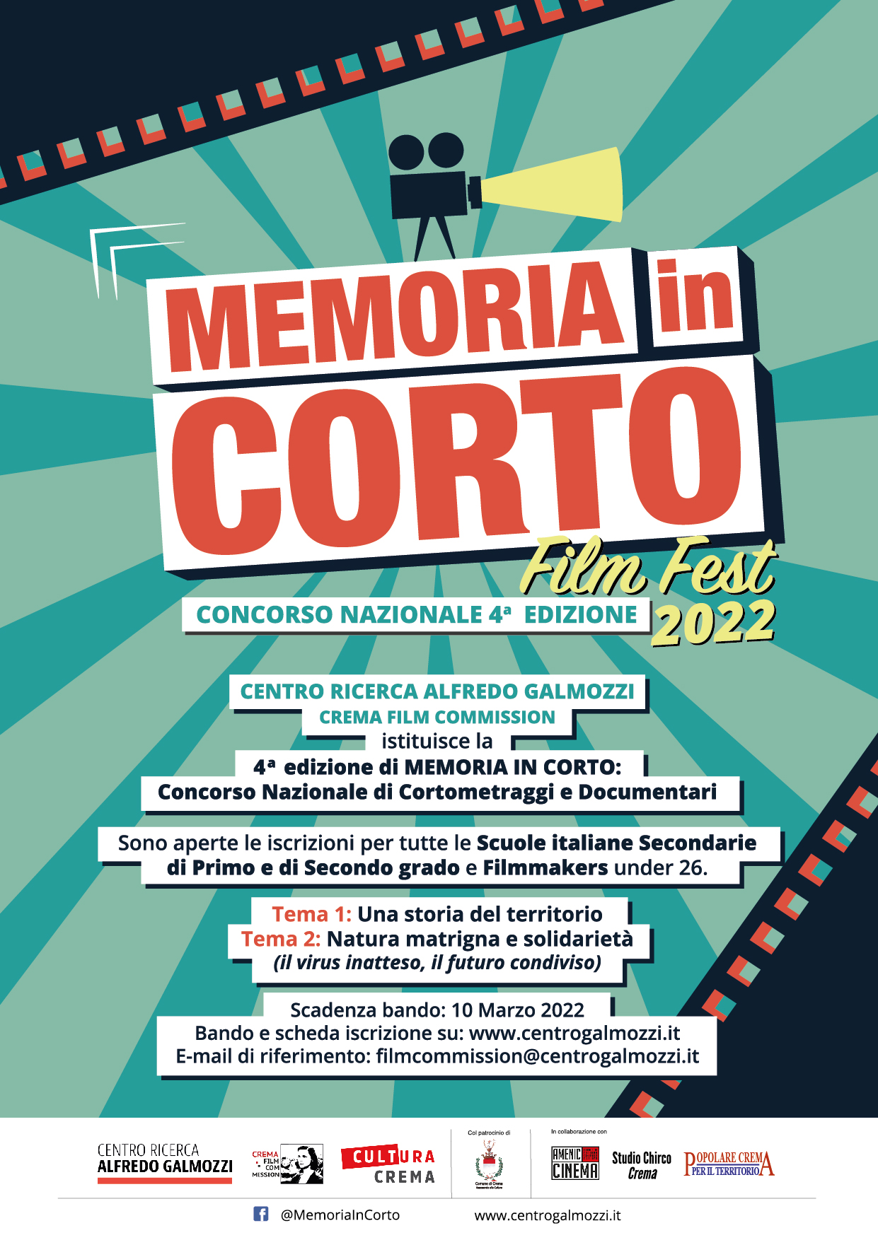 'Memoria in corto': aperto il bando per la quarta edizione del festival